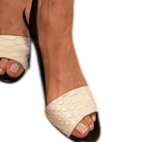 Coach Black White Gladis Vit Smale May Calf Leather Slingback Heels size 9B - Picture 12 of 12